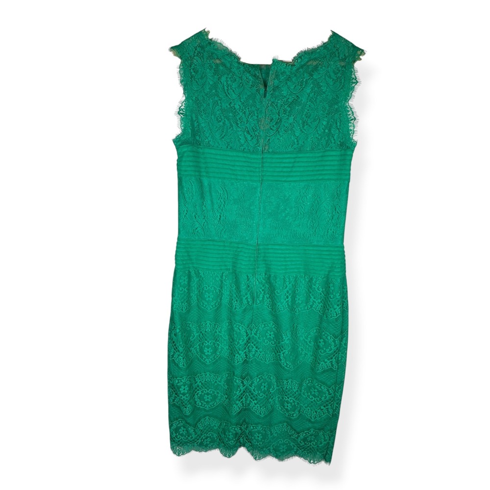 Tadashi Shoji Lace Sheath Dress Size 12 Emerald Green Cocktail Elegant Romantic - Picture 14 of 16